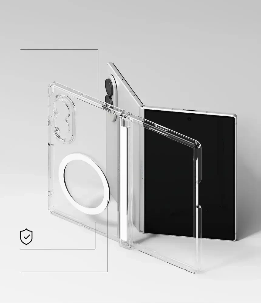 Dėklas RINGKE FUSION FLAP MAGNETIC MagSafe Samsung Galaxy Z FOLD 8 SKAIDRUS