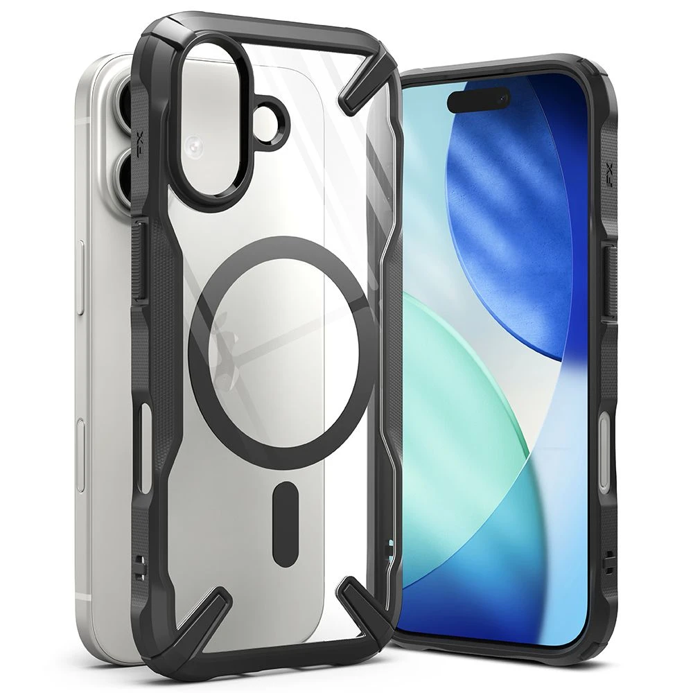 „Ringke“ iPhone 17 dėklas „Fusion X“ magnetinis juodas