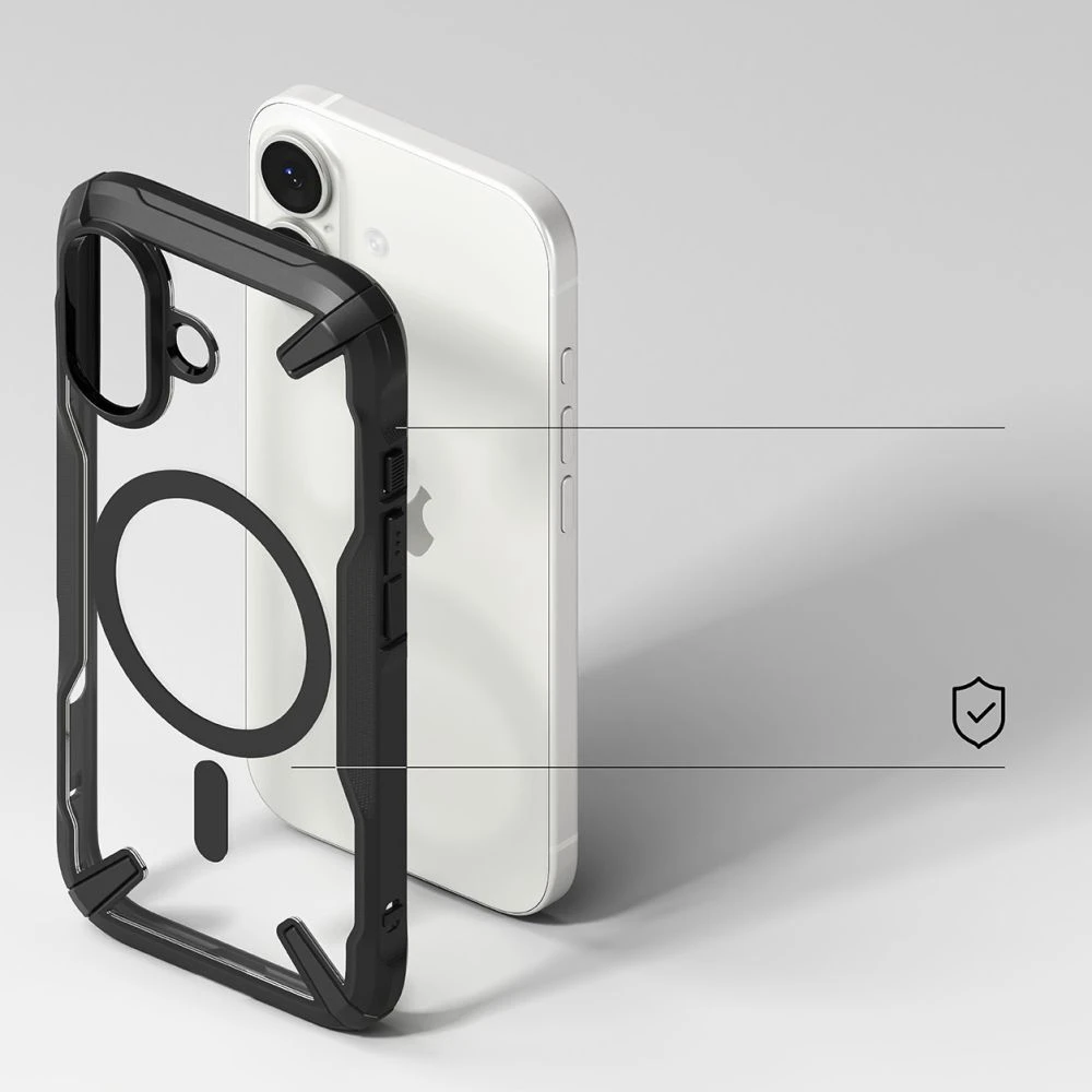 „Ringke“ iPhone 17 dėklas „Fusion X“ magnetinis juodas