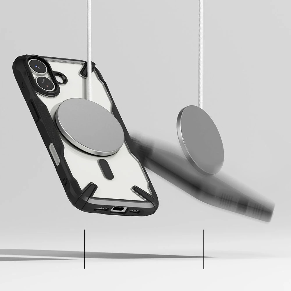 „Ringke“ iPhone 17 dėklas „Fusion X“ magnetinis juodas