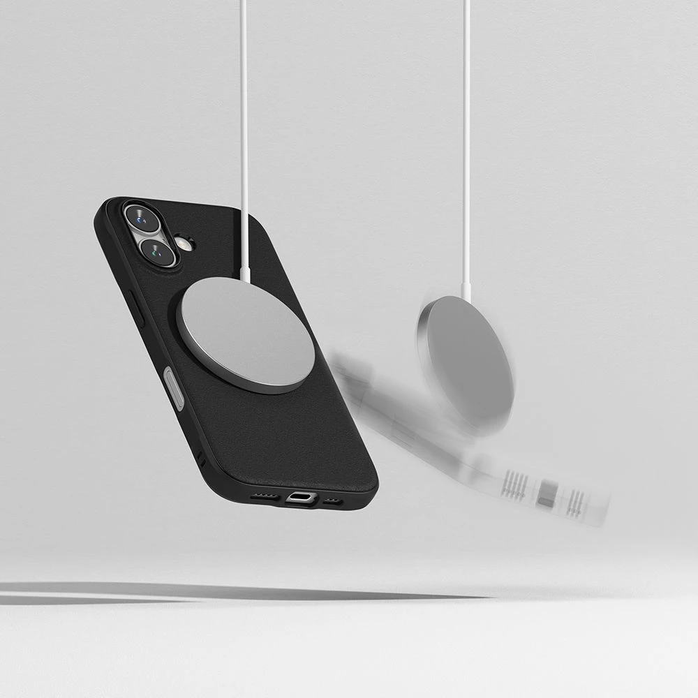 Apple iPhone 16 Ringke Onyx Magnetic MagSafe dėklas telefonui juodos spalvos
