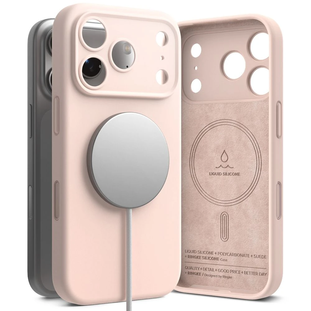 Dėklas Ringke iPhone 17 Pro Max Case Silicone Magnetic Rožinė Sand