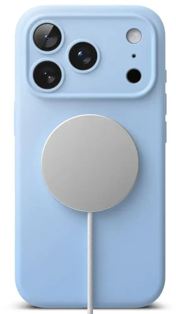 Dėklas RINGKE SILICONE MAGNETIC MAGSAFE iPhone 17 PRO MAX / 18 PRO MAX ŠVIESIAI MĖLYNAS