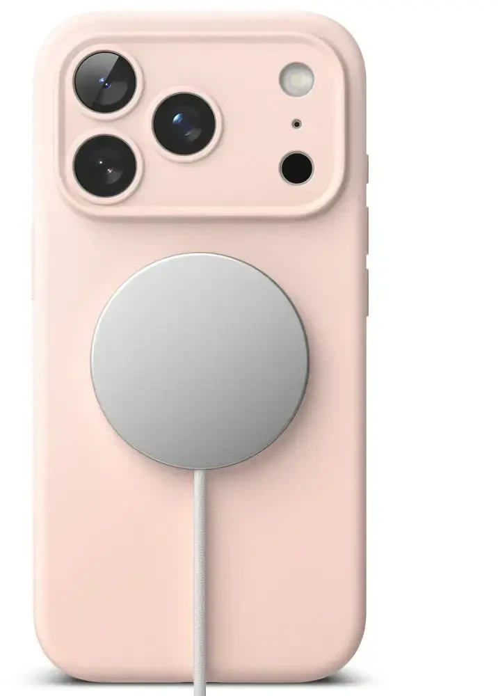 RINGKE SILIKONINIS MAGNETINIS MAGSAFE DĖKLAS iPhone 17 PRO / 18 PRO Rožinis SAND