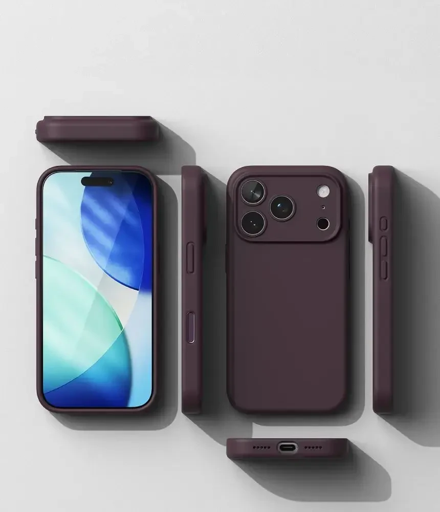 RINGKE SILIKONINIS MAGNETINIS MAGSAFE DĖKLAS iPhone 17 PRO MAX / 18 PRO MAX BURGUNDO SPALVOS