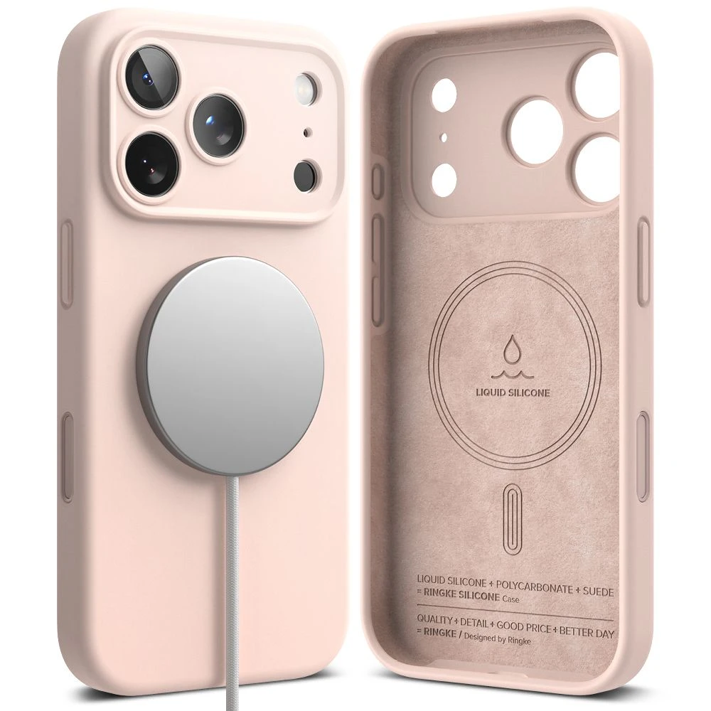 Dėklas Ringke iPhone 17 Pro Max Case Silicone Magnetic Rožinė Sand