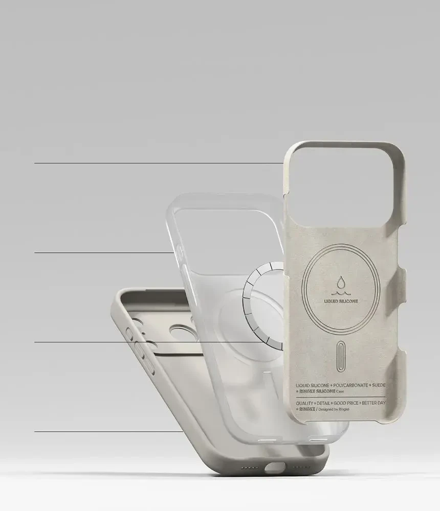 RINGKE SILIKONINIS MAGNETINIS MAGSAFE DĖKLAS iPhone 17 PRO MAX / 18 PRO MAX STONE