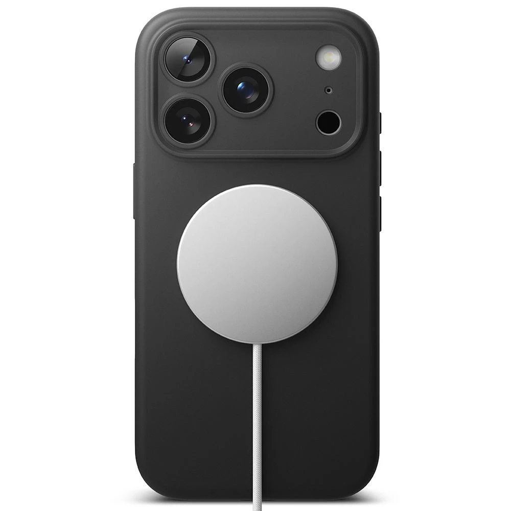„Ringke iPhone 17 Pro Max“ silikoninis magnetinis dėklas, juodas