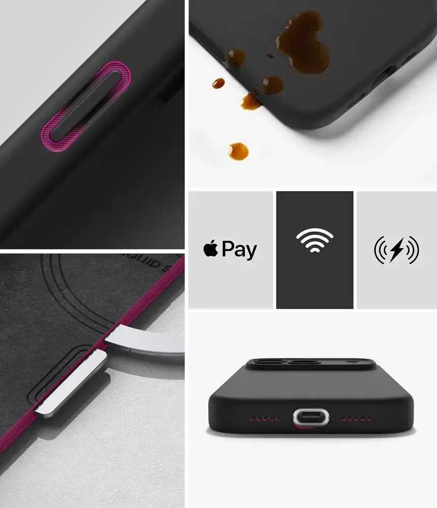 RINGKE SILIKONINIS MAGNETINIS MAGSAFE DĖKLAS iPhone 17 PRO MAX / 18 PRO MAX Juodas