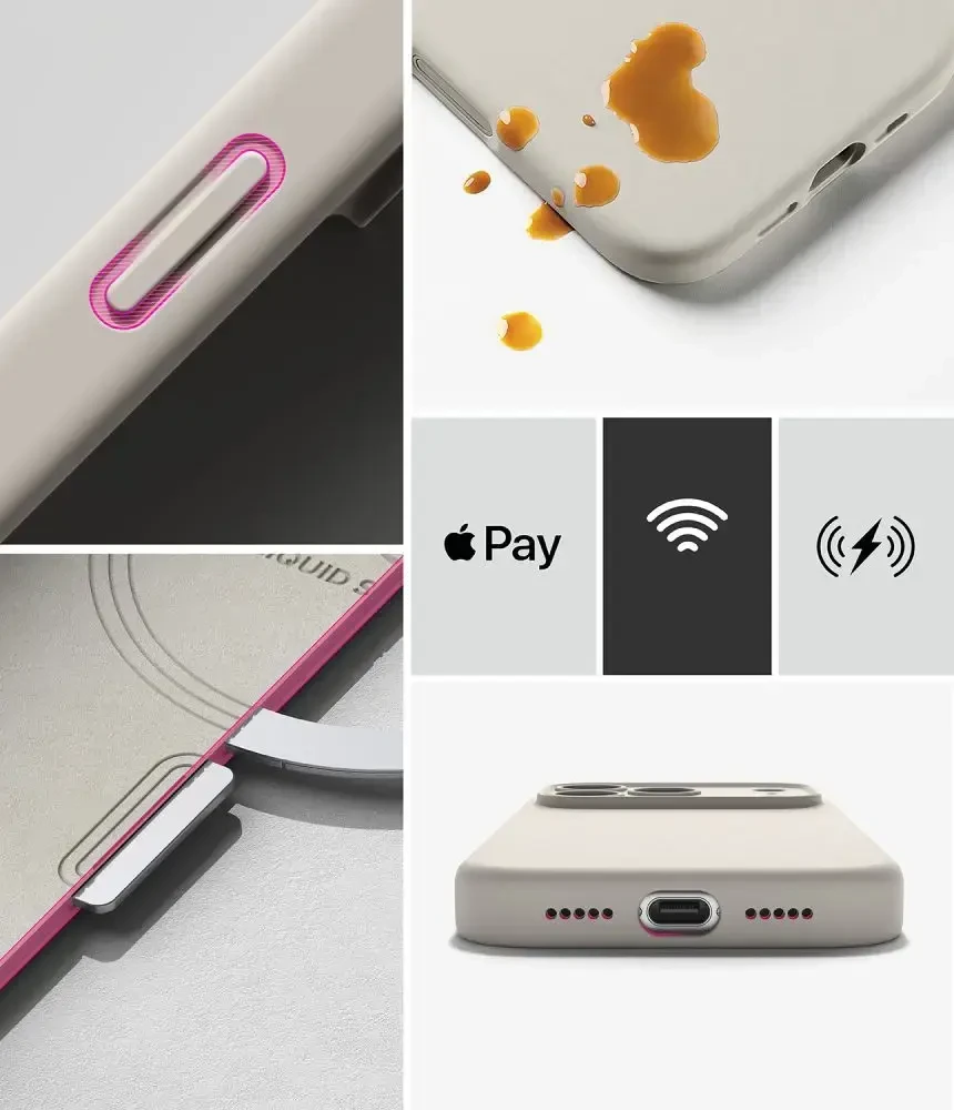 RINGKE SILIKONINIS MAGNETINIS MAGSAFE DĖKLAS iPhone 17 PRO / 18 PRO STONE
