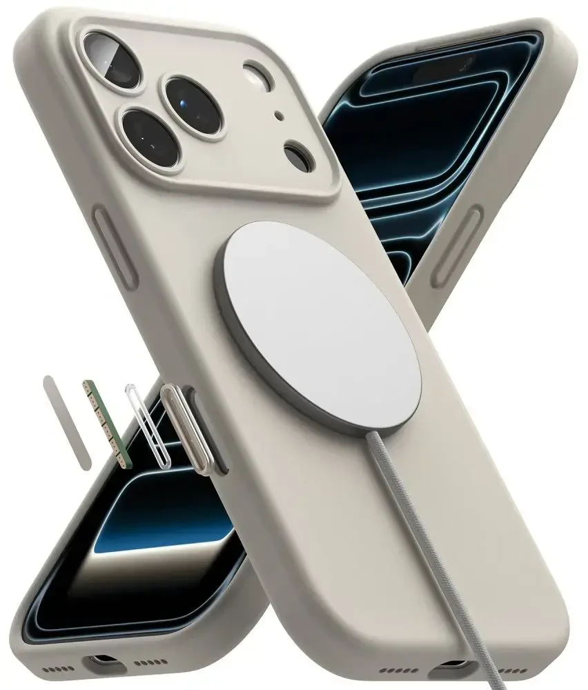 RINGKE SILIKONINIS MAGNETINIS MAGSAFE DĖKLAS iPhone 17 PRO MAX / 18 PRO MAX STONE