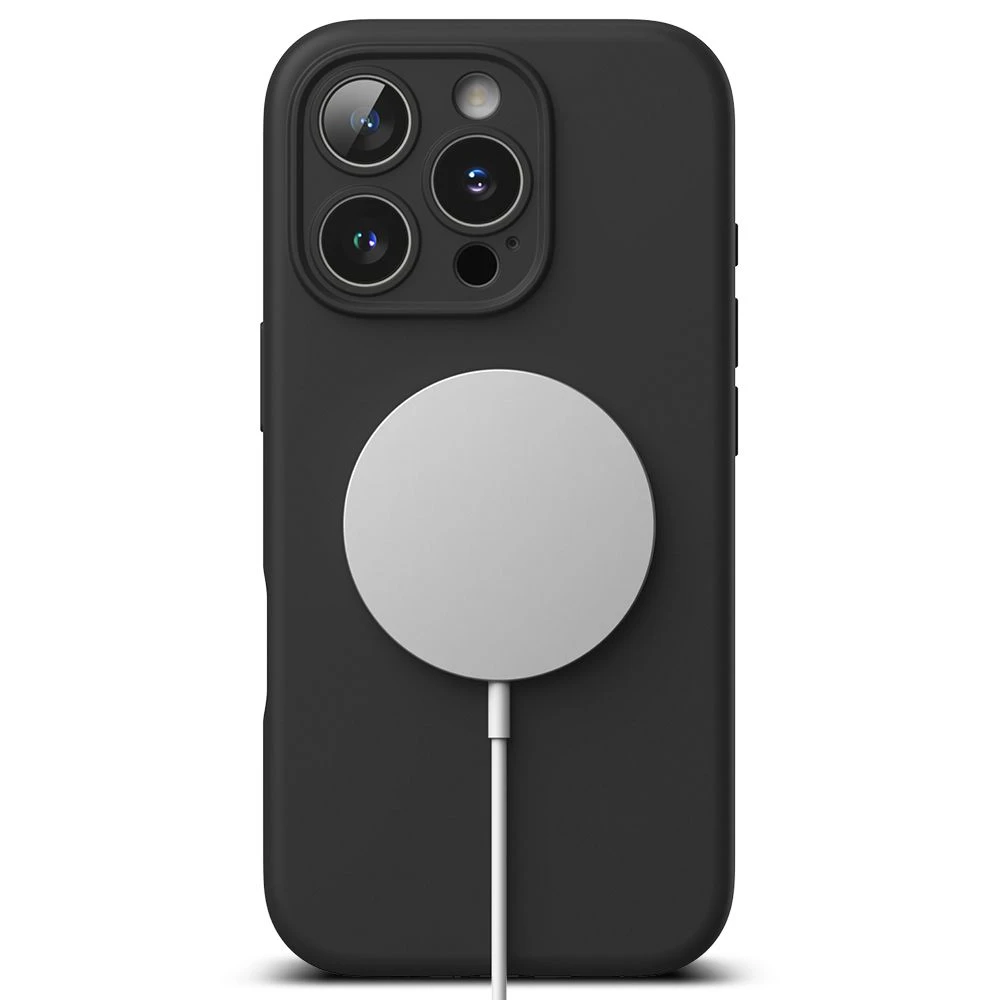 Dėklas Apple iPhone 16 Pro Max Ringke Silikoninis Magnetic MagSafe juodos spalvos