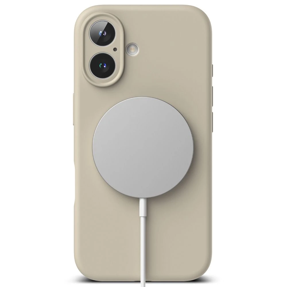 Dėklas Ringke Silicone MagSafe Apple iPhone 16 Case - rusvai gelsvas