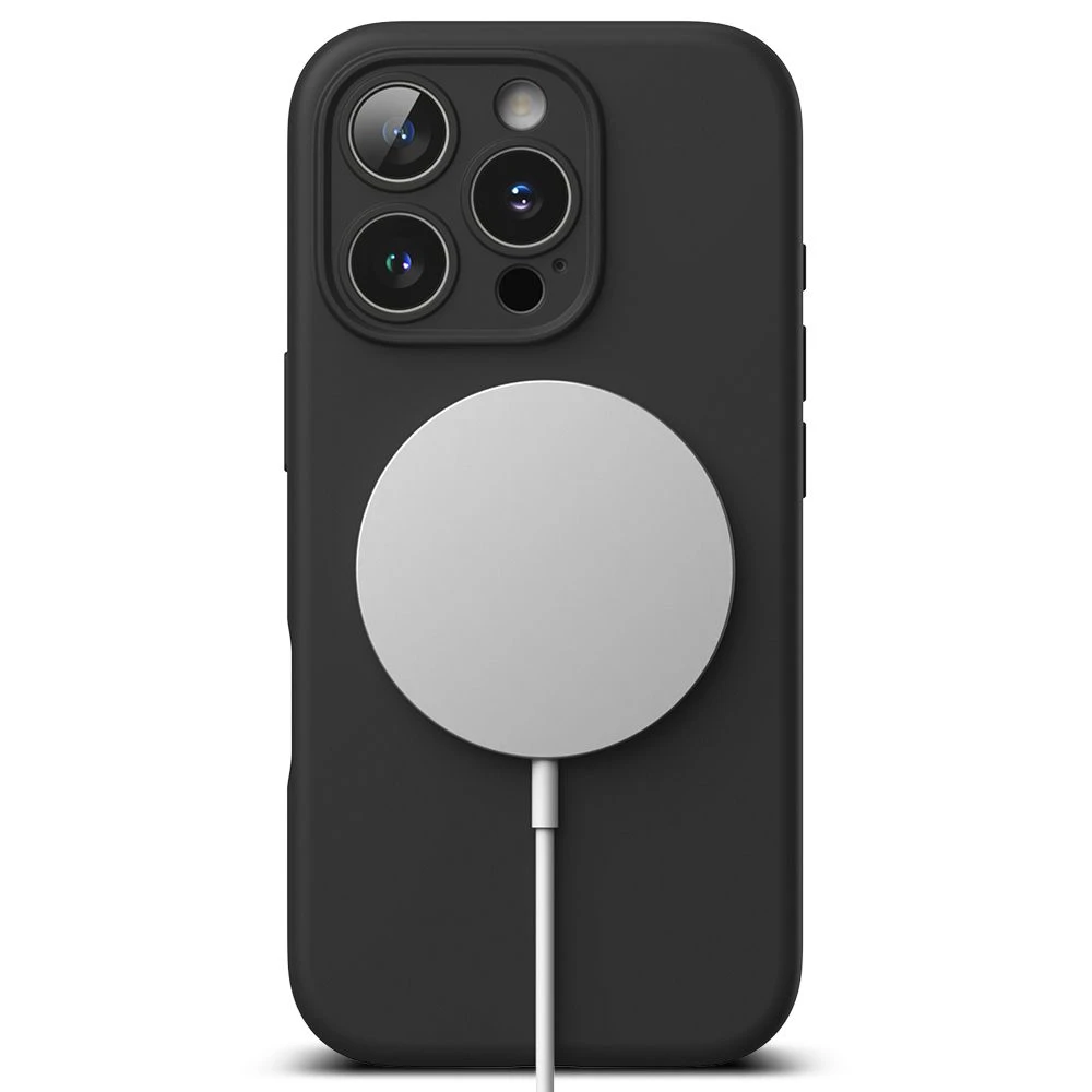 Dėklas Apple iPhone 16 Pro Ringke Silikoninis Magnetic MagSafe juodos spalvos