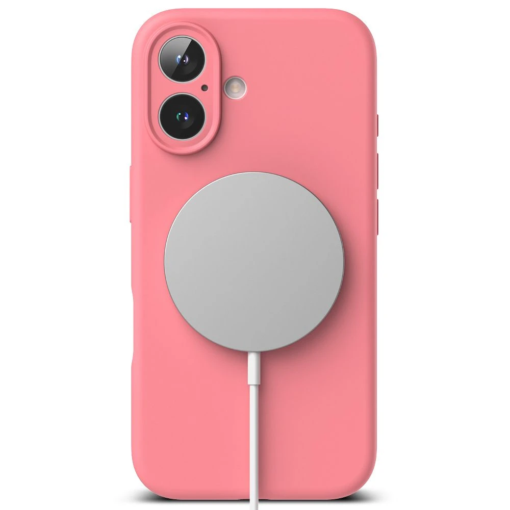Dėklas Ringke Silicone MagSafe Apple iPhone 16 Case - rožinės spalvos