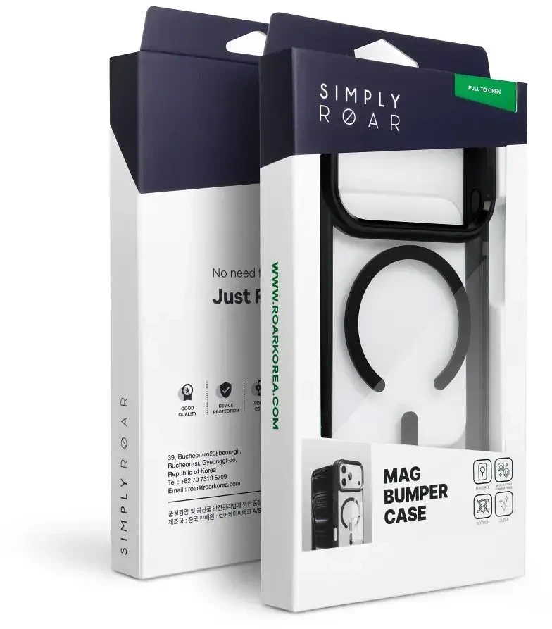 Dėklas ROAR case MAG BUMPER compatible with MagSafe for IPHONE 18 Pro / 17 Pro juodas