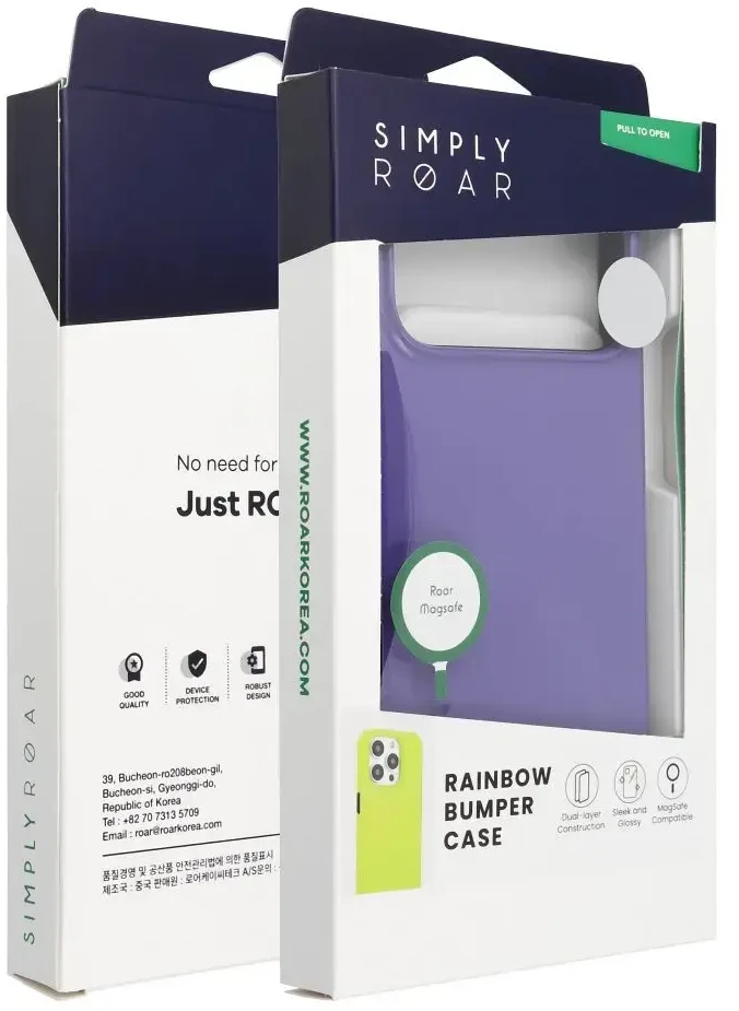 Dėklas ROAR futerał RAINBOW BUMPER kompatybilny su MagSafe do SAMSUNG A27 violetinė