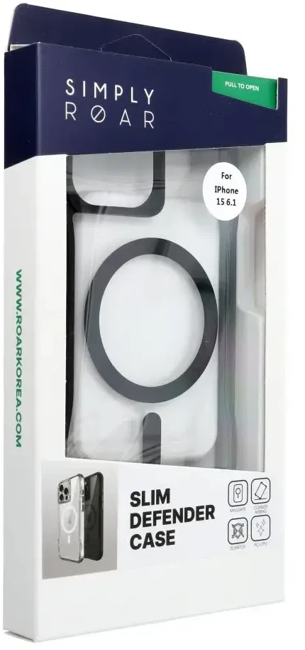 Dėklas ROAR case SLIM DEFENDER for IPHONE 15 juodas