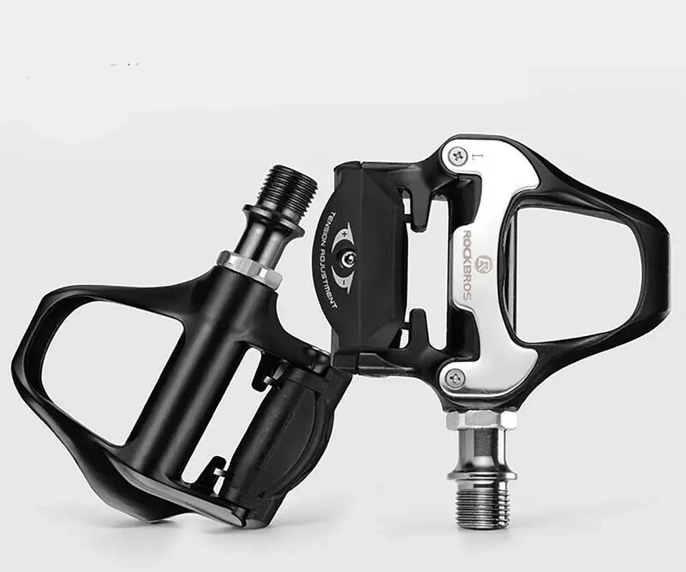 Dėklas Rockbros LP-RD2BK Shimano SPD-SL Road Pedals with Geltona Cleats - Juodas and Sidabrinis
