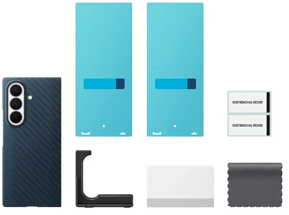 Dėklas KF976SNE anglies pluošto magnetas „Samsung Galaxy Fold 8 Ultra“, tamsiai mėlynas