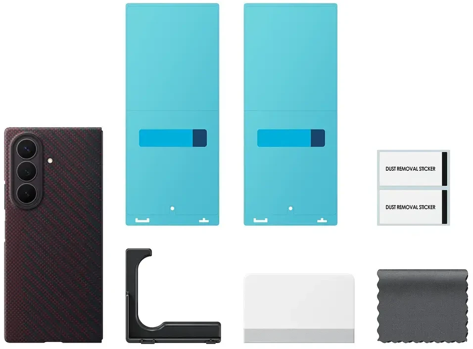 Dėklas KF976SRE anglies magnetas Samsung Galaxy Fold 8 Ultra, Raudona