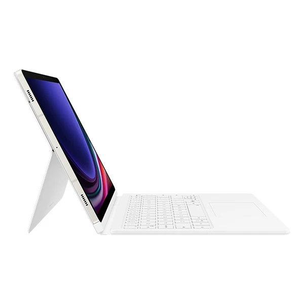 112803 DX725UW knygos tipo dėklas su klaviatūra, skirtas „Samsung Galaxy Tab S9/S9 FE/S10 FE/S10 Lite“, baltas