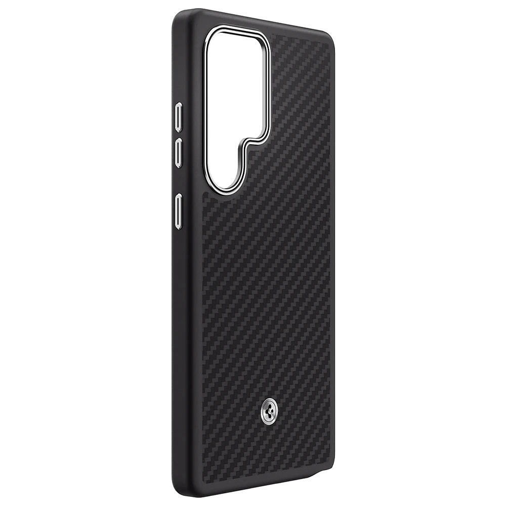 Spigen FPS938PGABW Enzo Aramid dėklas Samsung Galaxy S25 Ultra, juodas sidabras