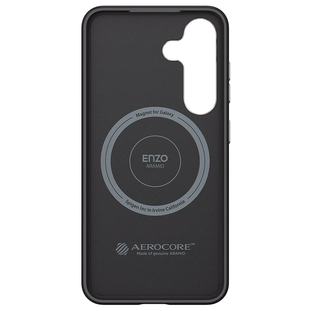 Samsung Spigen Enzo Aramid Magnet Galaxy S25 Plus dėklas telefonui juodos spalvos