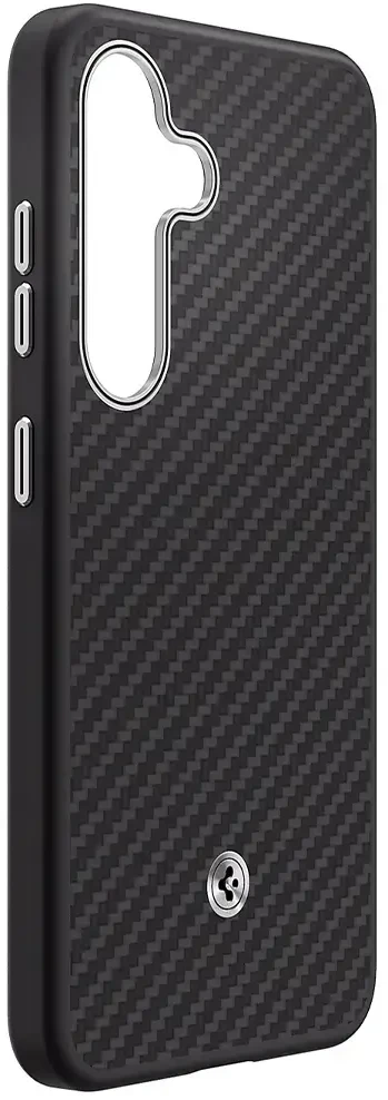 Dėklas Samsung Spigen Enzo Aramid Magnet skirtas Galaxy S25 juodai sidabrinis
