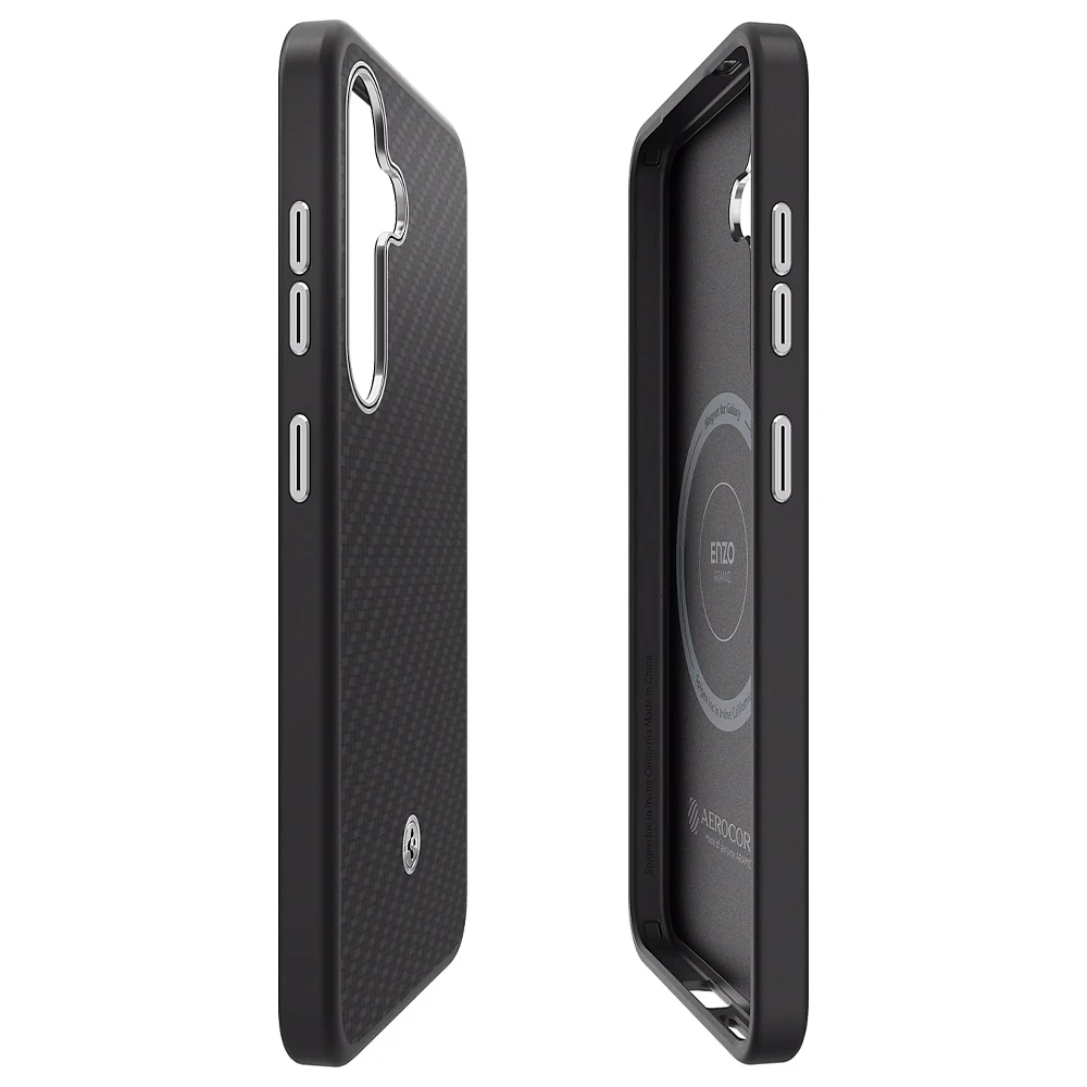 Samsung Spigen Enzo Aramid Magnet Galaxy S25 Plus dėklas telefonui juodos spalvos