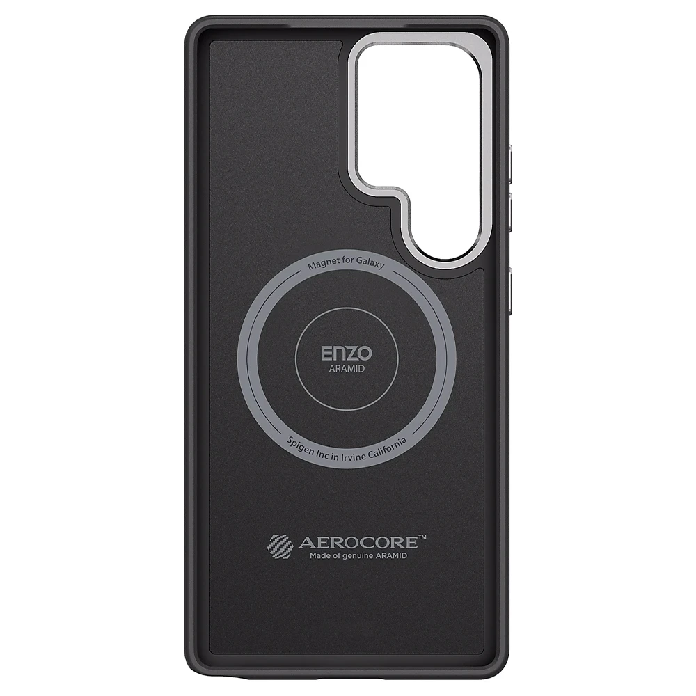 Spigen FPS938PGABW Enzo Aramid dėklas Samsung Galaxy S25 Ultra, juodas sidabras