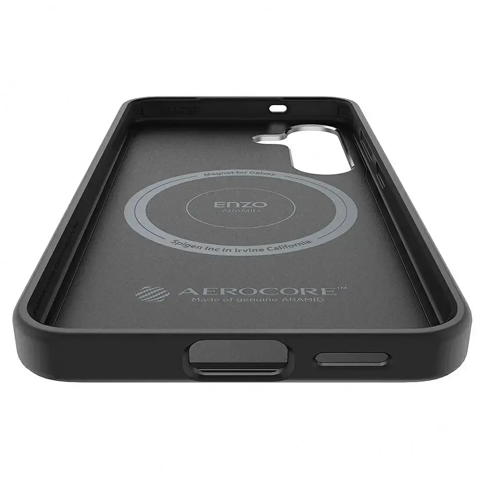 Dėklas Samsung Spigen Enzo Aramid Magnet skirtas Galaxy S25 juodai sidabrinis