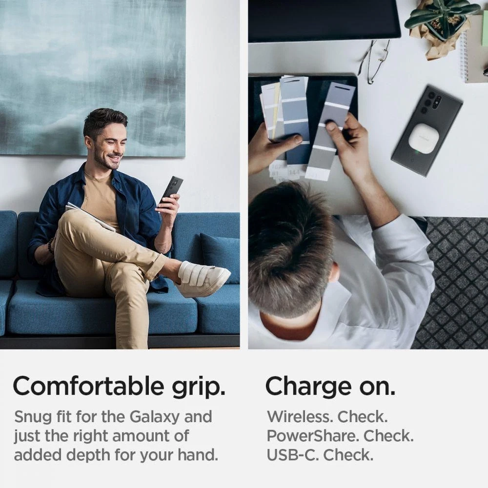 Dėklas Spigen Thin Fit, juodas – Samsung Galaxy S22 Ultra