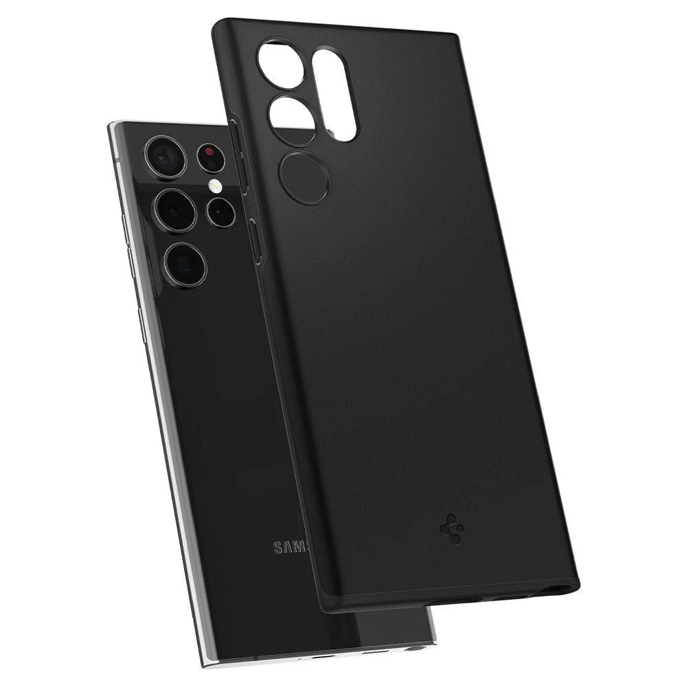 Dėklas Spigen Thin Fit, juodas – Samsung Galaxy S22 Ultra