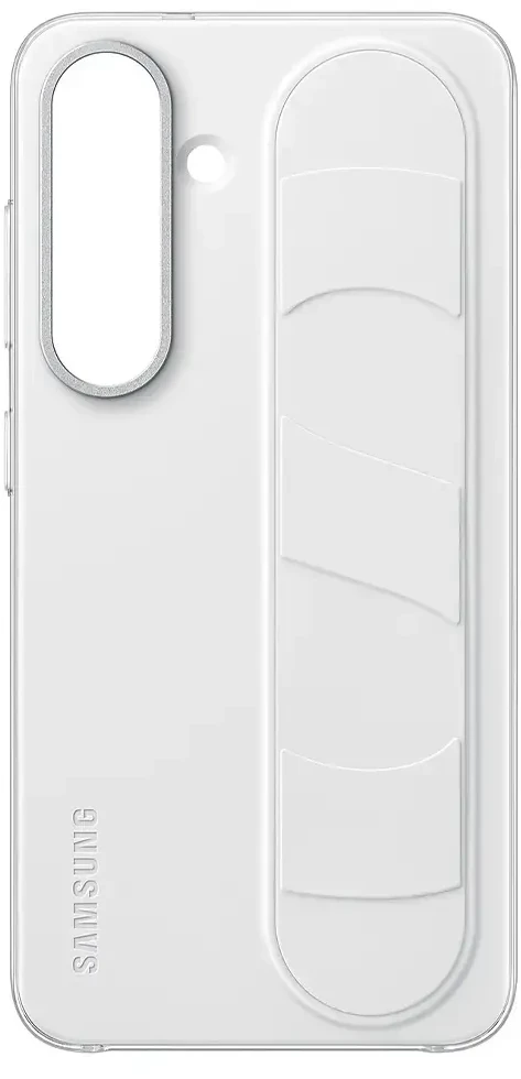 112803 Samsung Standing Grip Galaxy S25 dėklas telefonui baltos spalvos