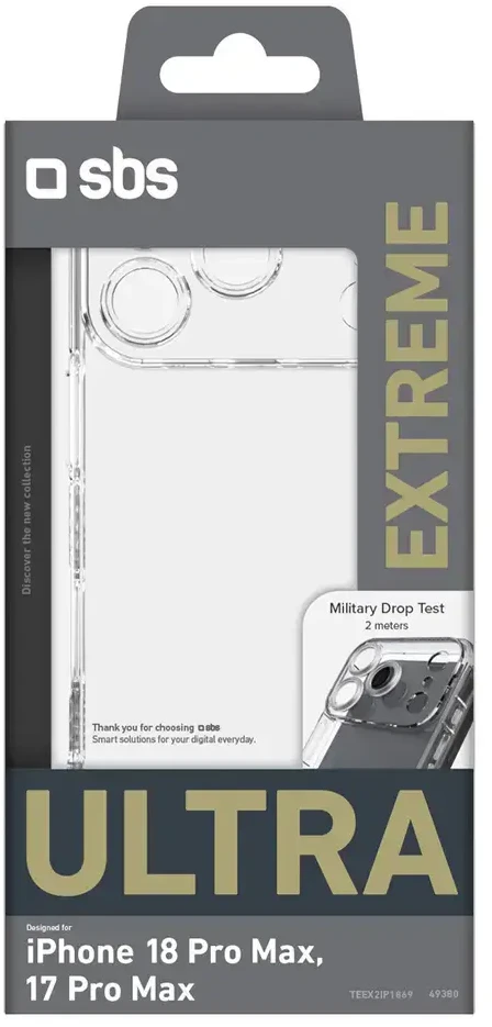 Dėklas SBS Extreme Cover X2 for iPhone 18 Pro Max, transparent