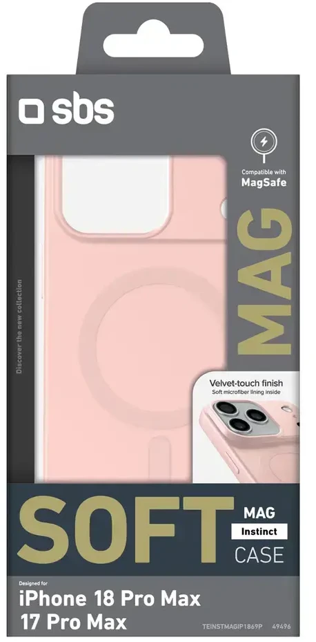 SBS Instinct Mag dėklas iPhone 18 Pro Max / 17 Pro Max, suderinamas su MagSafe – rožinė