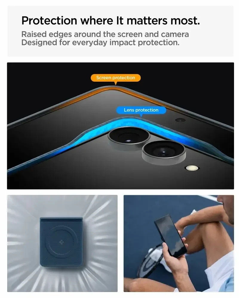Dėklas Spigen AirSkin Aramid MagSafe Samsung Galaxy Z FLIP 8 NAVY