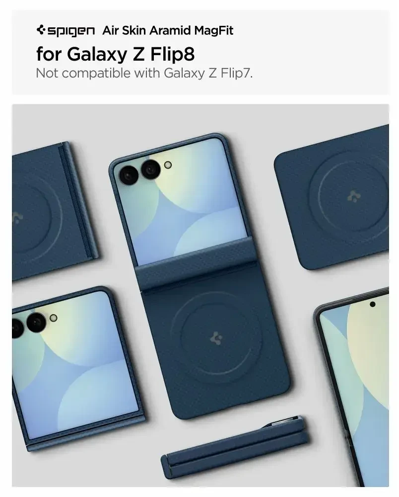Dėklas Spigen AirSkin Aramid MagSafe Samsung Galaxy Z FLIP 8 NAVY