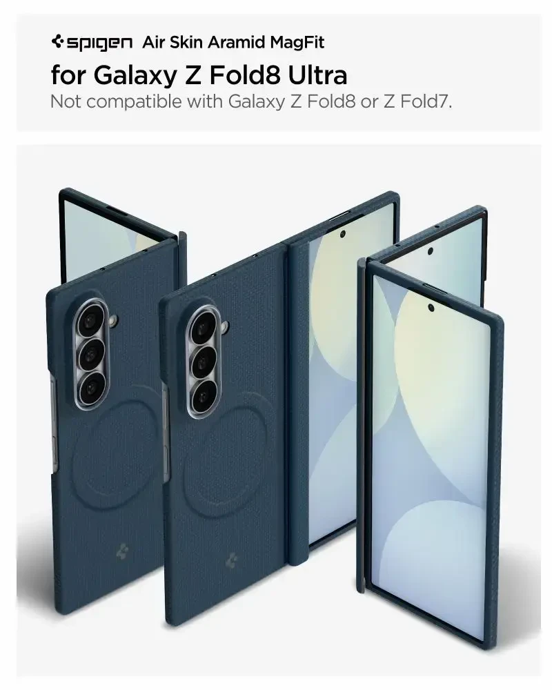 Dėklas Spigen AirSkin Aramid MagSafe Samsung Galaxy Z FOLD 8 ULTRA NAVY