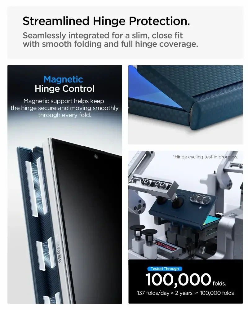 Dėklas Spigen AirSkin Aramid MagSafe Samsung Galaxy Z FOLD 8 ULTRA NAVY