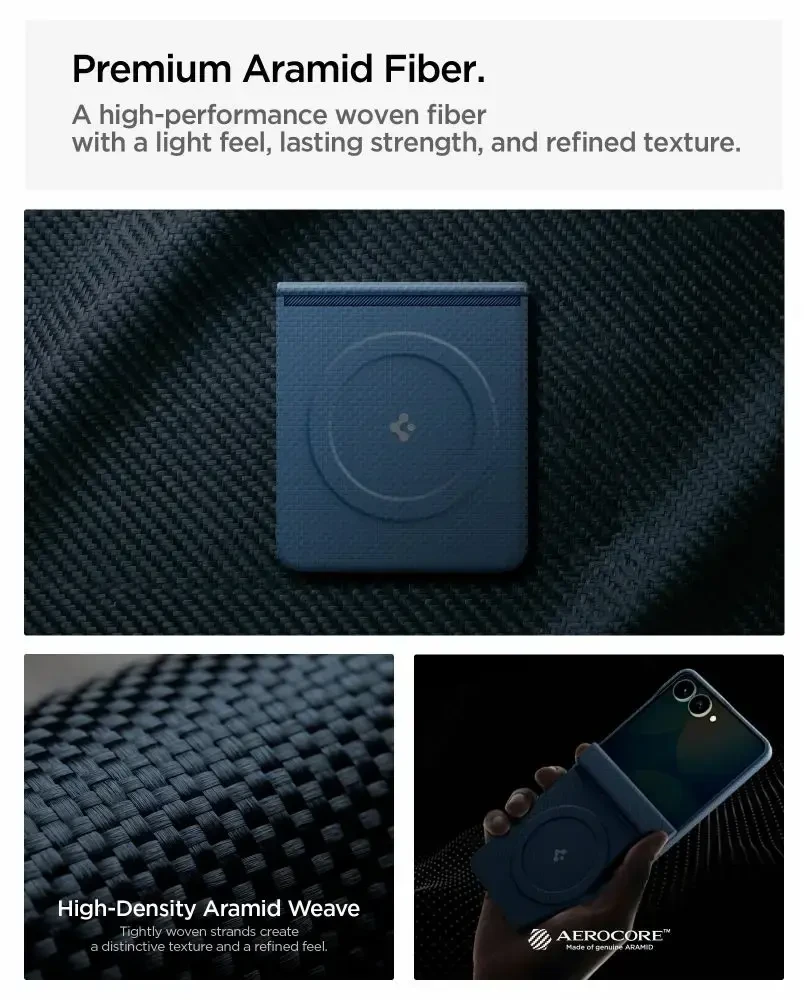 Dėklas Spigen AirSkin Aramid MagSafe Samsung Galaxy Z FLIP 8 NAVY