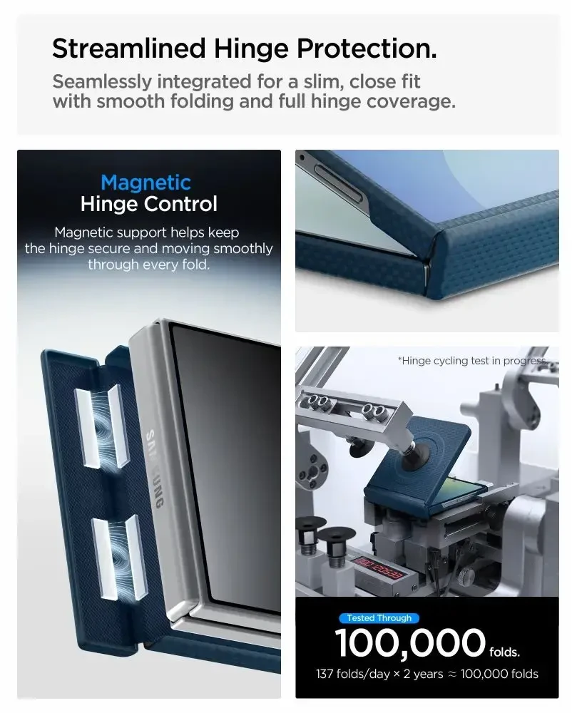 Dėklas Spigen AirSkin Aramid MagSafe Samsung Galaxy Z FLIP 8 NAVY
