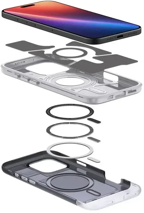 Dėklas Spigen Classic C1 MagSafe, grafito spalvos - iPhone 16 Pro Max