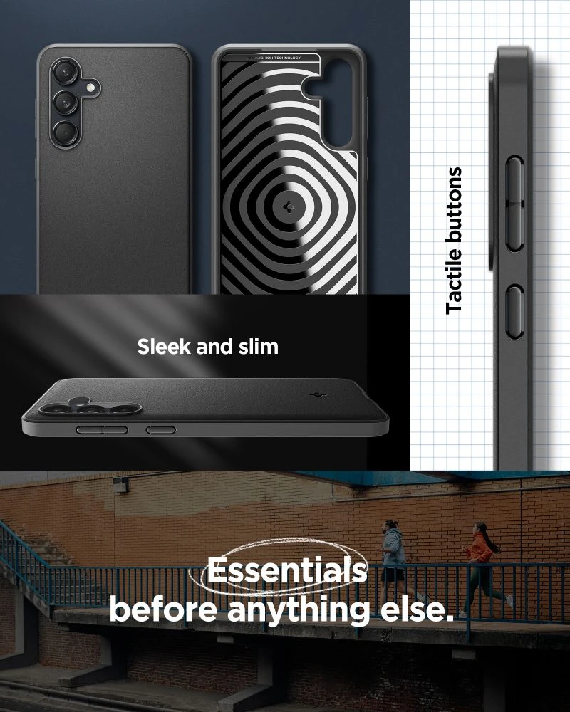 Spigen Essential SandBlast – dėklas skirtas Samsung Galaxy M55 5G Matte Juodas