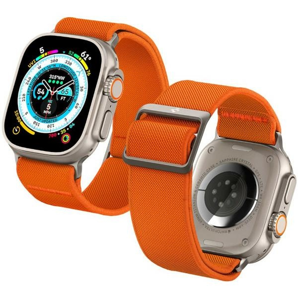 Dėklas Spigen Fit Lite Ultra Apple Watch 4 / 5 / 6 / 7 / 8 / SE / Ultra (42 / 44 / 45 / 49 mm) oranžinės spalvos