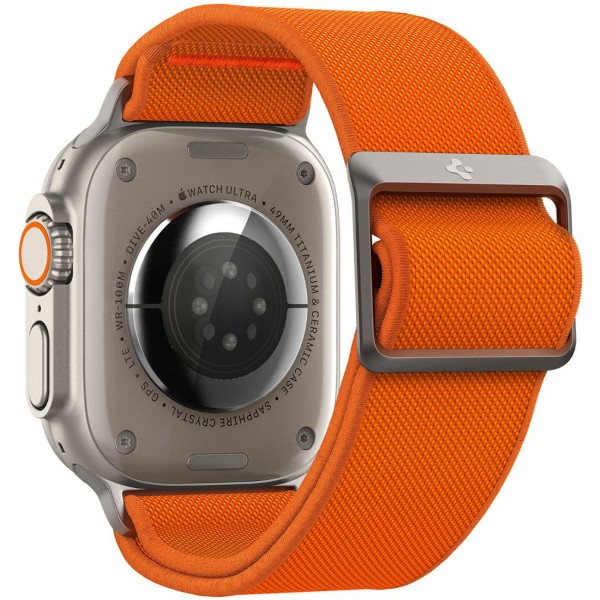 Dėklas Spigen Fit Lite Ultra Apple Watch 4 / 5 / 6 / 7 / 8 / SE / Ultra (42 / 44 / 45 / 49 mm) oranžinės spalvos