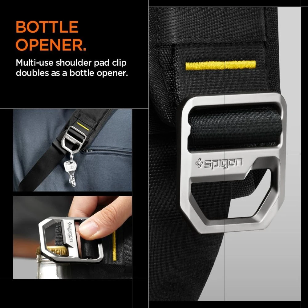 Spigen Klasden Sling Bag, juodos spalvos