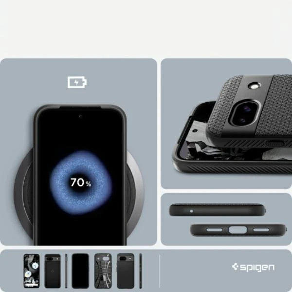 Spigen Liquid Air dėklas skirtas Google Pixel 8a, spalva - Matte Black