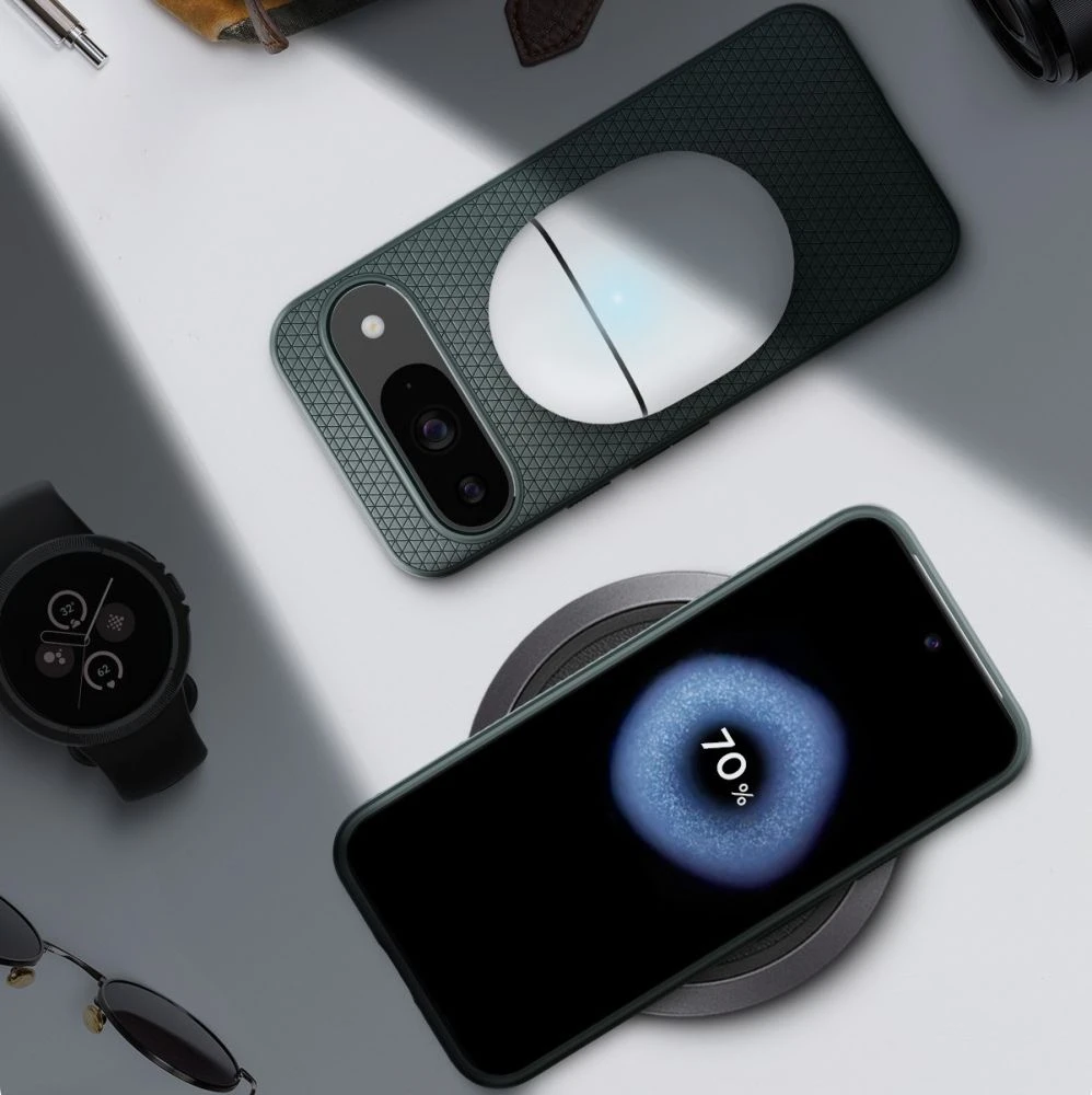 Spigen Liquid Air – dėklas skirtas Google Pixel 9 / 9 Pro Abyss Žalias